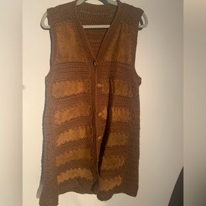 Suede and knit dress